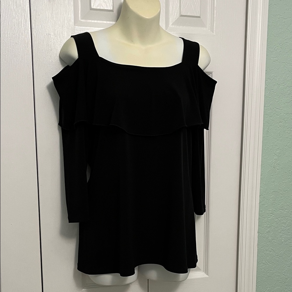 Clara Sun Woo Elegant Black Off-Shoulder Women's Top small